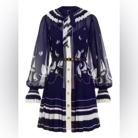 Zimmermann inspired Navy and White Mini Dress - Picture 4 of 4